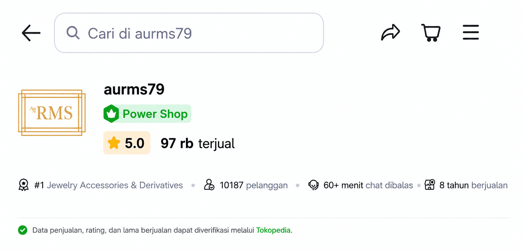 Bukti toko resmi KIMTE di Tokopedia